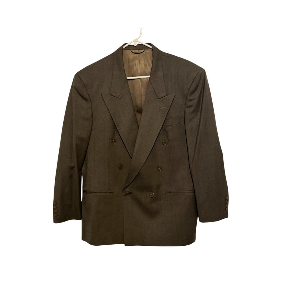 Vintage Christian Dior 2pc Suit 39S Double Breasted Union Made USA Virgin Wool